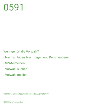 Wem gehört die Vorwahl 0591?