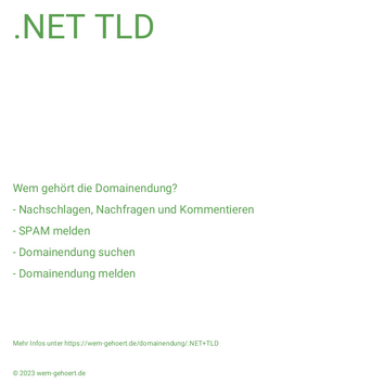 Wem gehört die Domainendung .NET TLD?