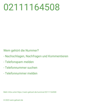 Wem gehört die Nummer 02111164508?