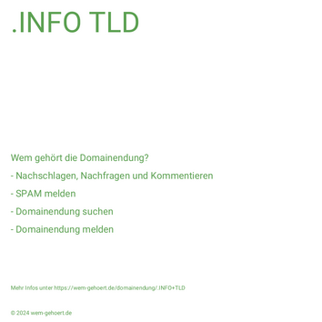 Wem gehört die Domainendung .INFO TLD?