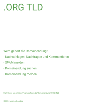 Wem gehört die Domainendung .ORG TLD?