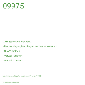 Wem gehört die Vorwahl 09975?