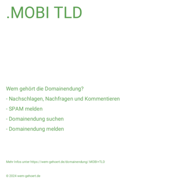 Wem gehört die Domainendung .MOBI TLD?